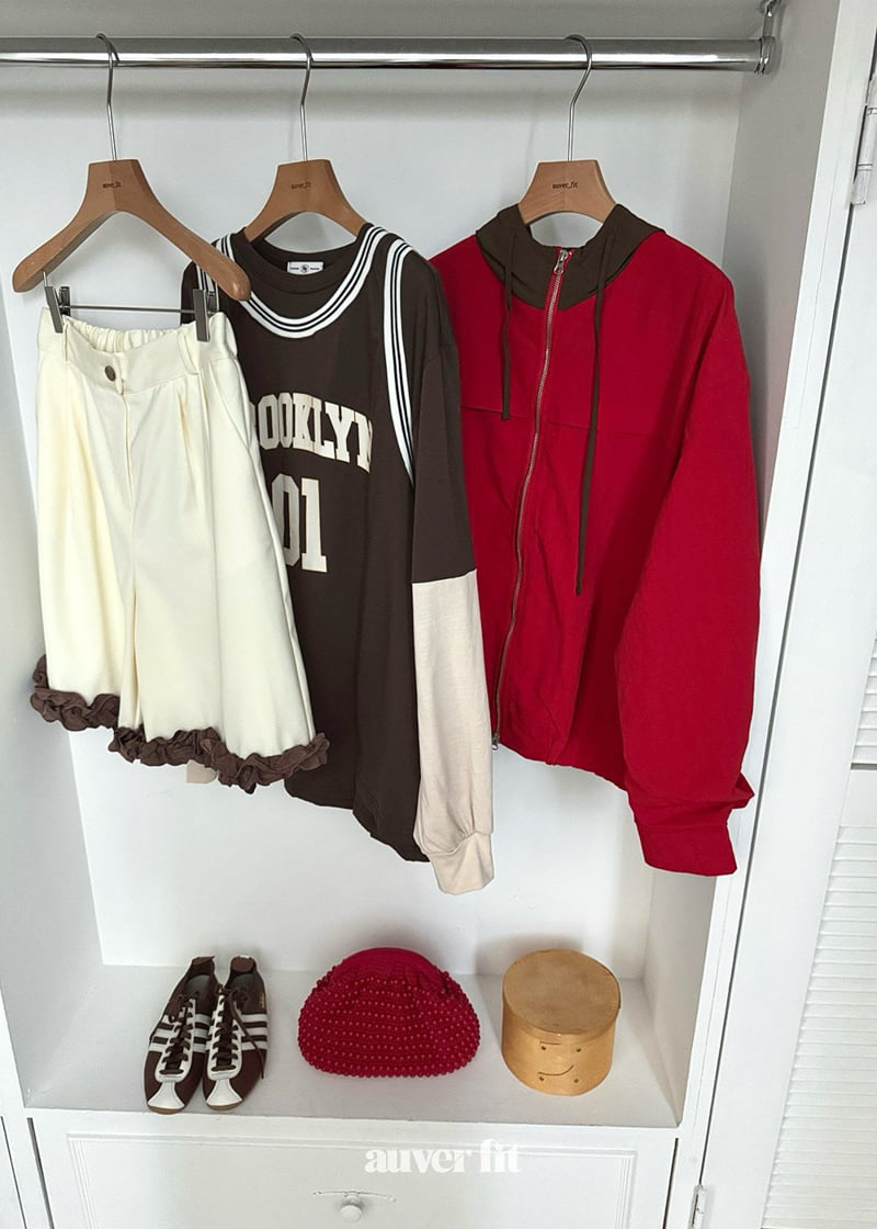 Auver_Fit - Korean Women Fashion - #womensfashion - Colored Hood Wind Jumper - 11