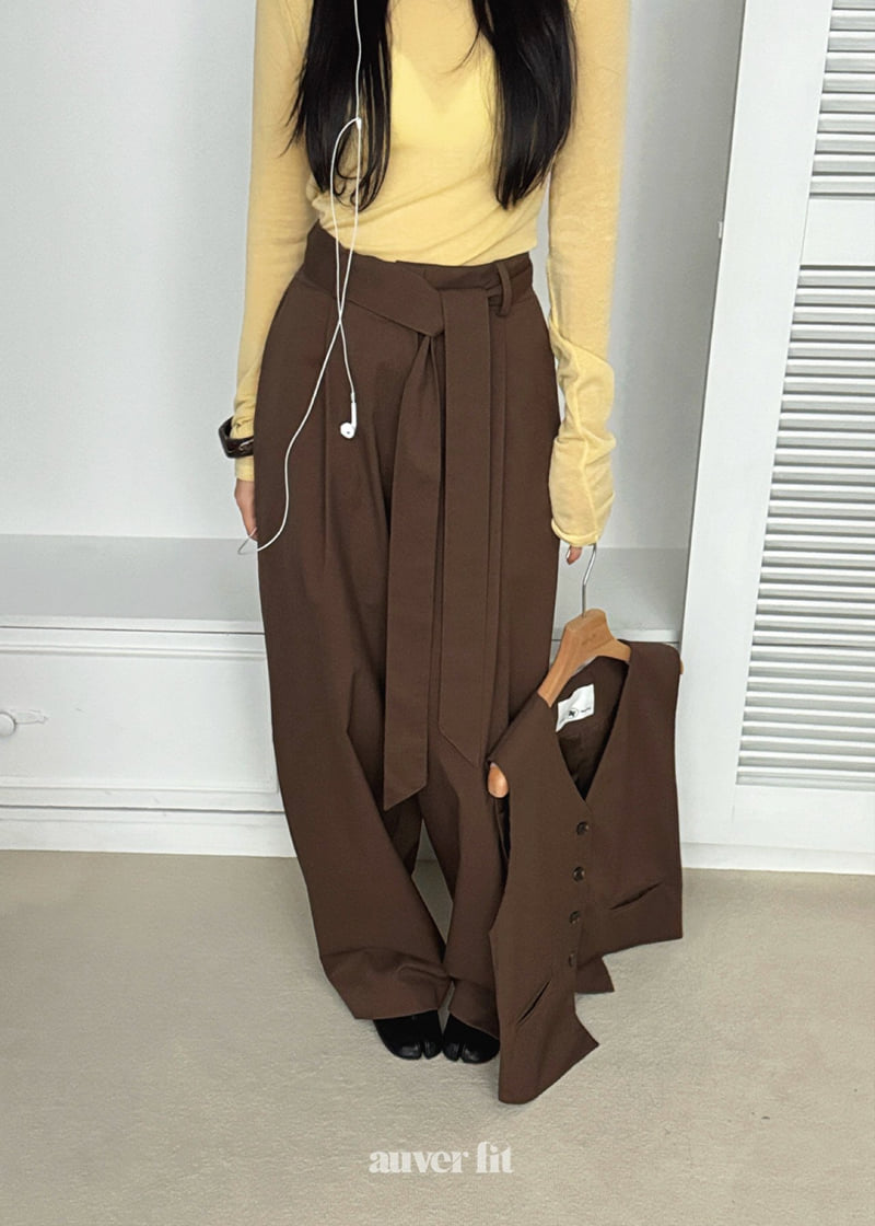 Auver_Fit - Korean Women Fashion - #womensfashion - Belt Pants - 11