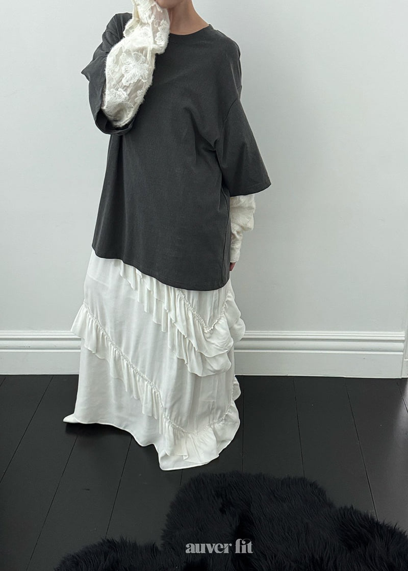 Auver_Fit - Korean Women Fashion - #womensfashion - Pigment Loosefit Long Tee - 9