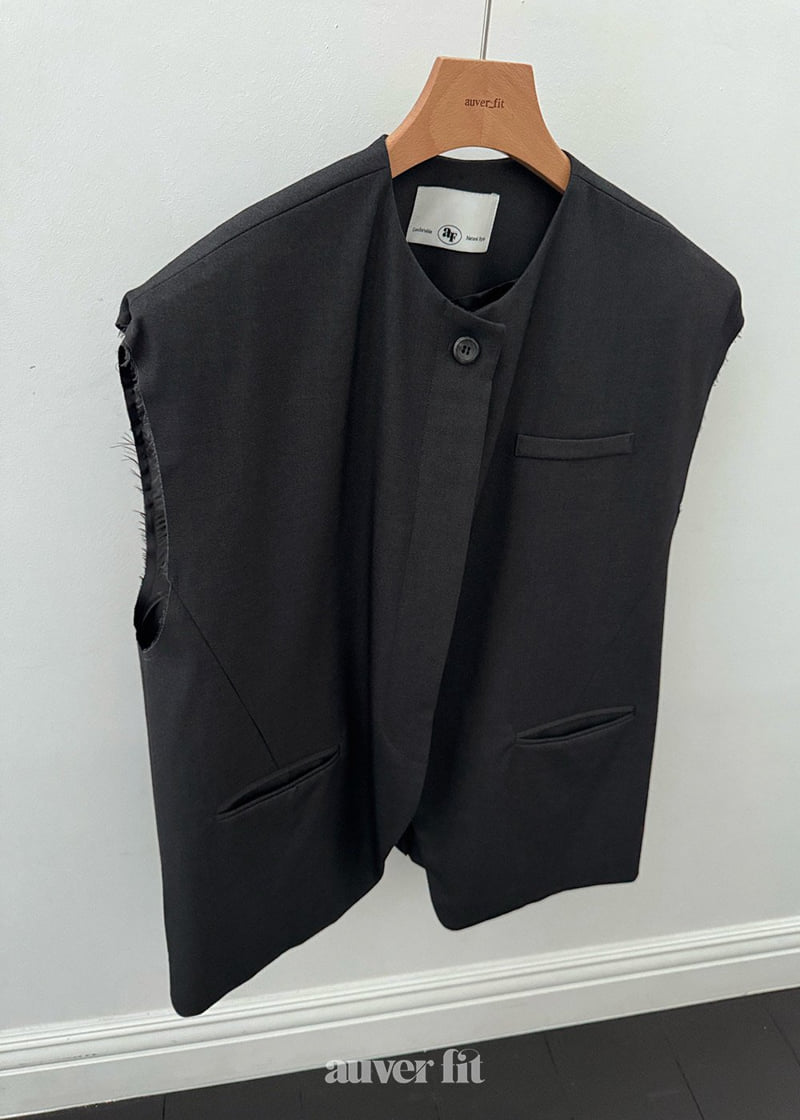 Auver_Fit - Korean Women Fashion - #womensfashion - Hidden Raw Edge Vest - 12