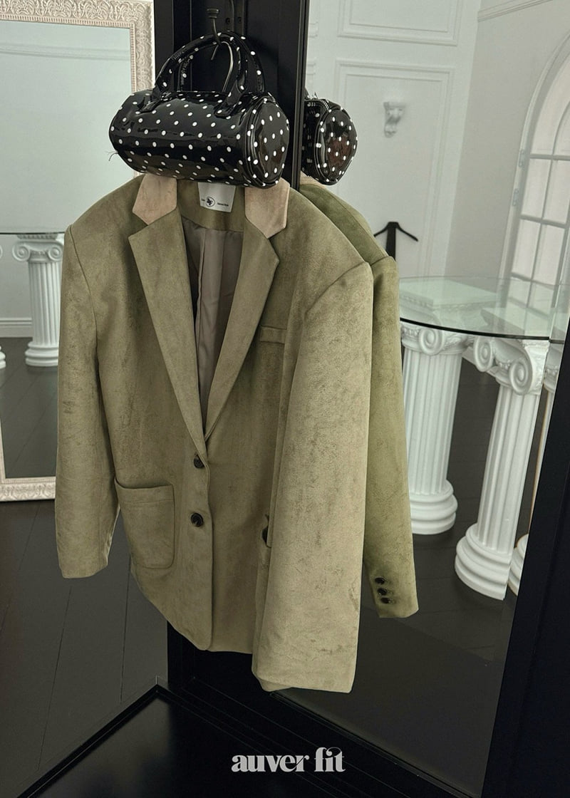Auver_Fit - Korean Women Fashion - #womensfashion - Color Collar Suede Jacket - 11