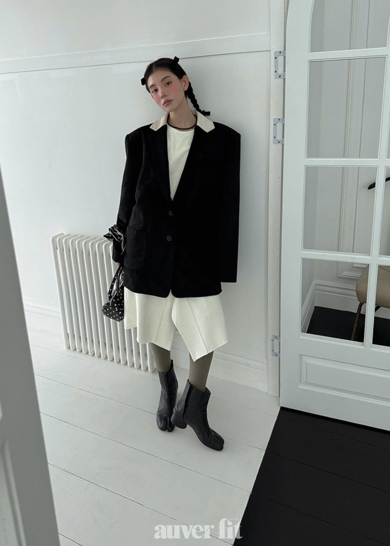 Auver_Fit - Korean Women Fashion - #womensfashion - Color Collar Suede Jacket - 9