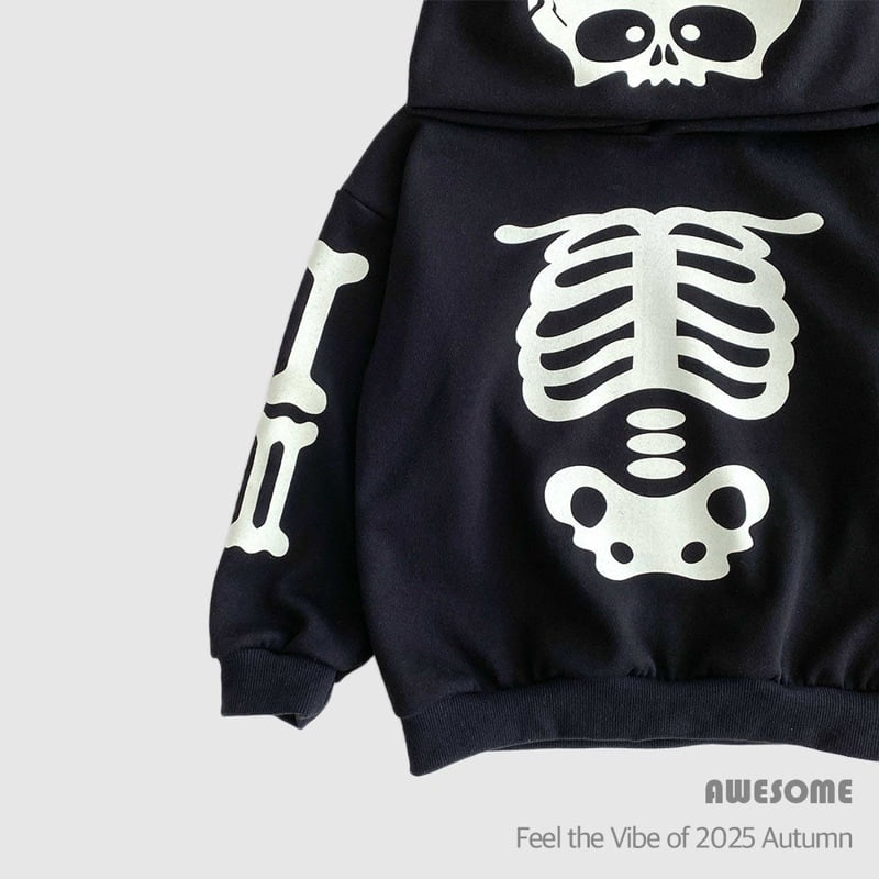Awesome Bebe - Korean Children Fashion - #magicofchildhood - Skull Hood Set (Glow in the Dark) - 3