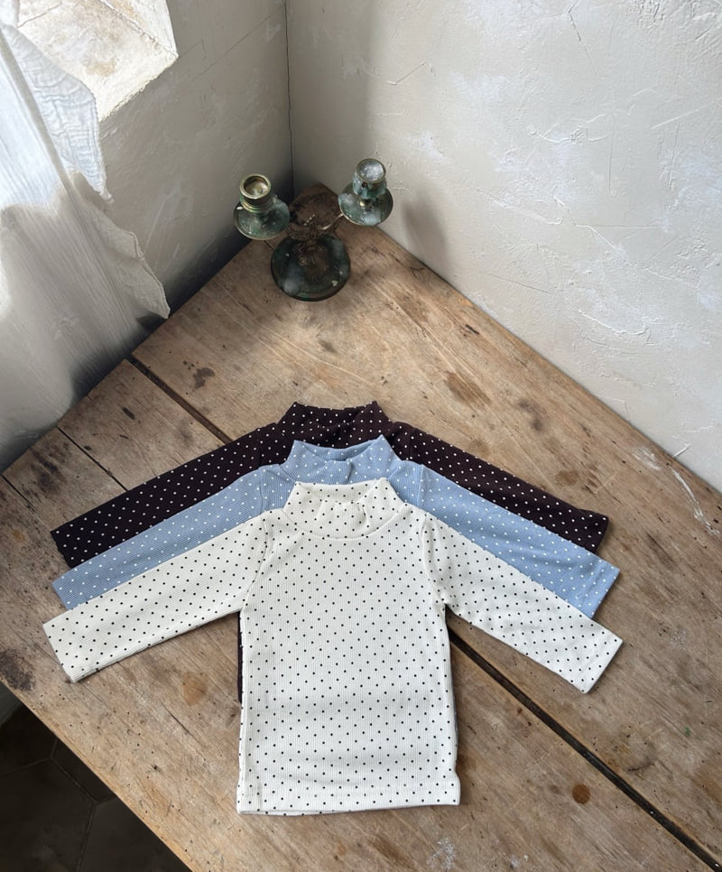 Azalea - Korean Baby Fashion - #babyboutiqueclothing - Bebe Ghana Dot Turtleneck Tee