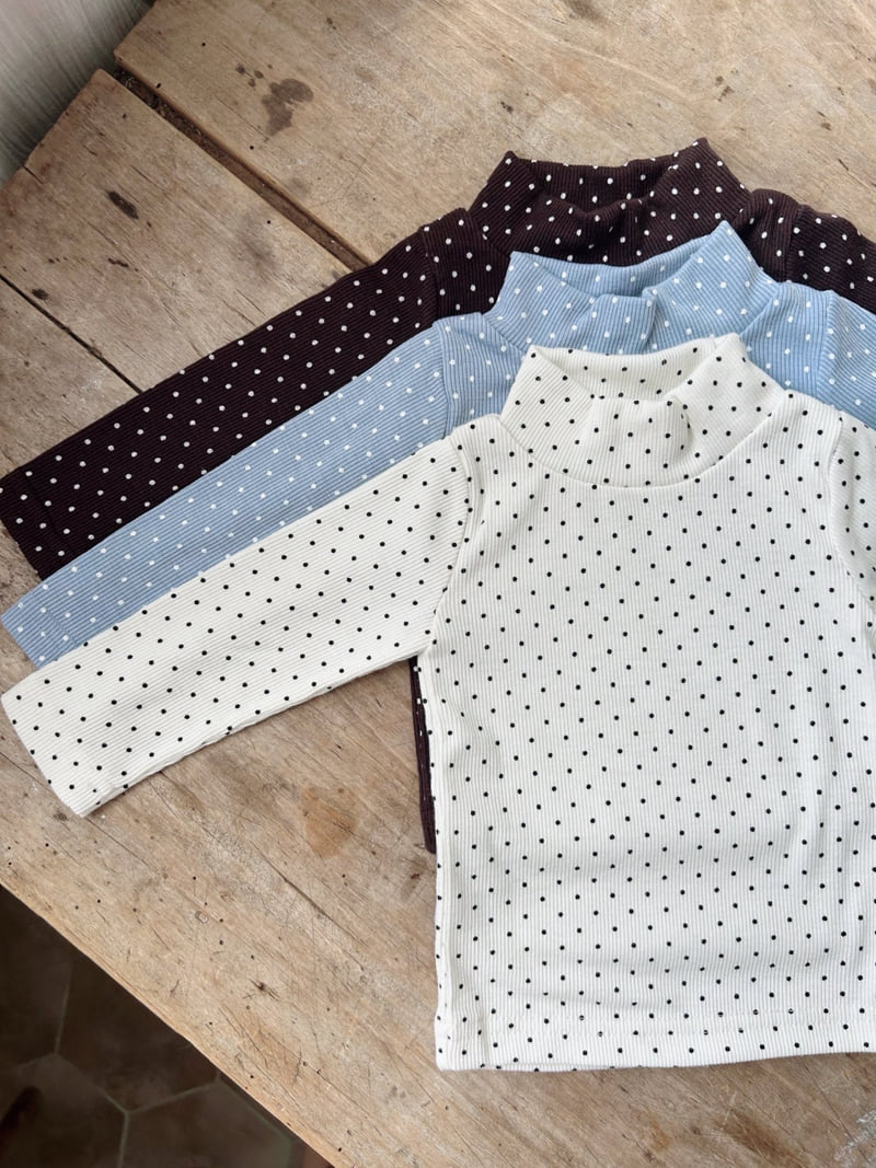 Azalea - Korean Baby Fashion - #babygirlfashion - Bebe Ghana Dot Turtleneck Tee - 5