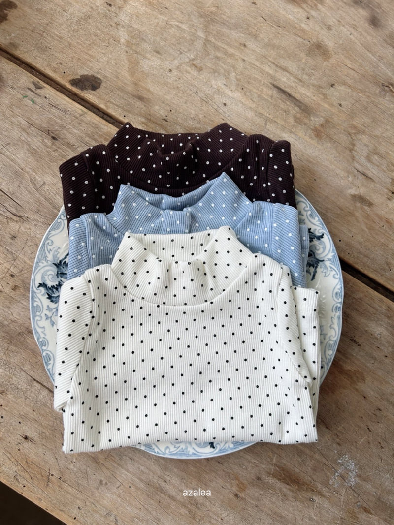 Azalea - Korean Baby Fashion - #babylifestyle - Bebe Ghana Dot Turtleneck Tee - 6