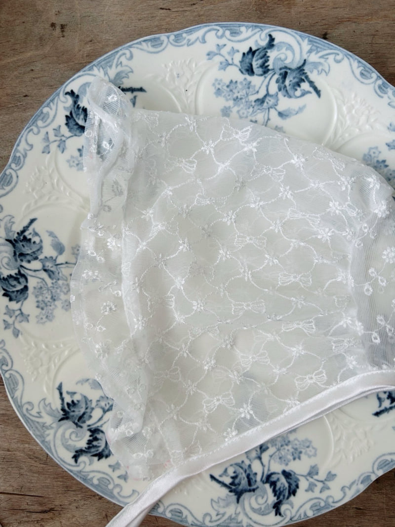 Azalea - Korean Baby Fashion - #babyootd - Bebe Lace Bonnet - 2