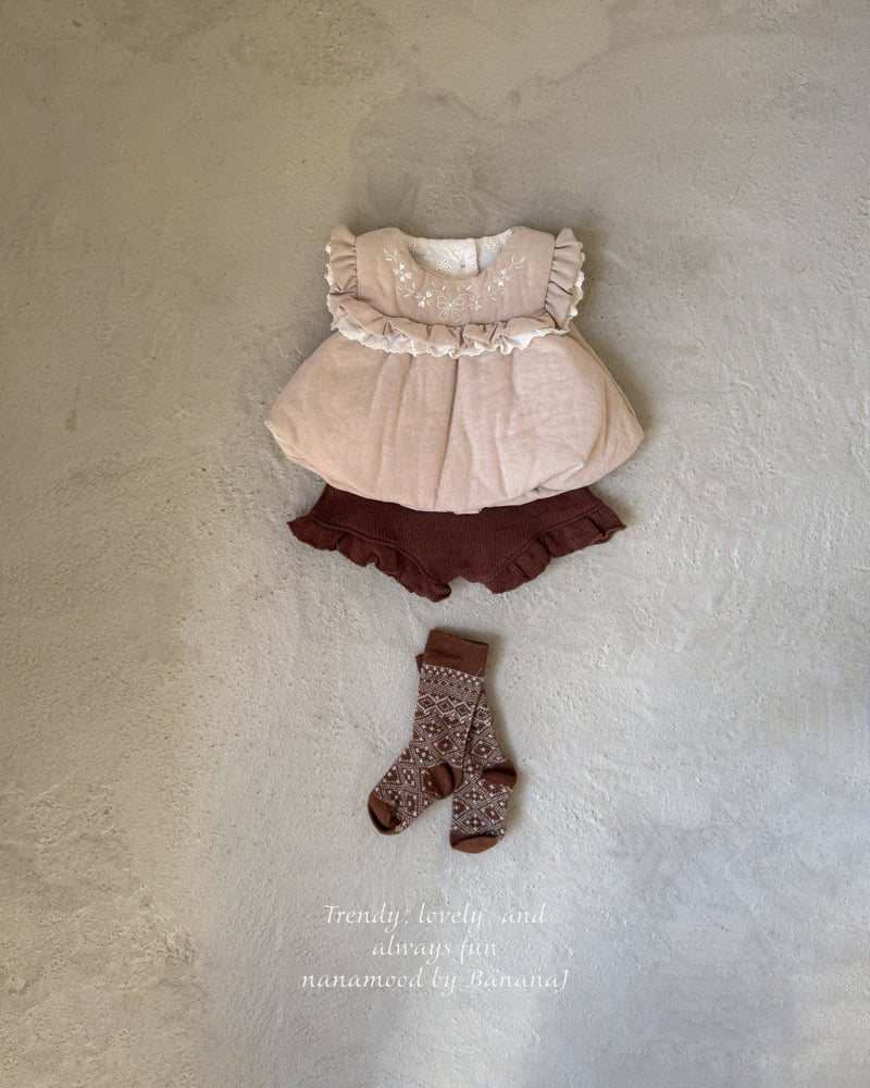 Banana J - Korean Baby Fashion - #babygirlfashion - Bebe Knit Frill Pants - 3
