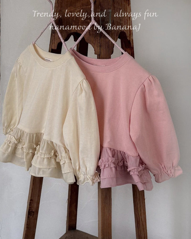 Banana J - Korean Baby Fashion - #babygirlfashion - Bebe Ruffle Point Tee - 2