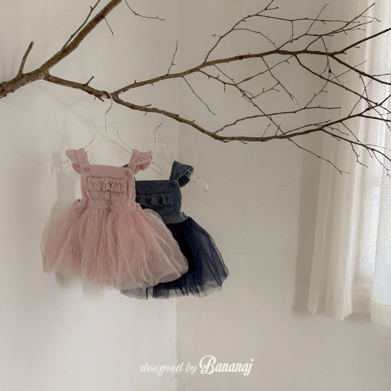 Banana J - Korean Baby Fashion - #babygirlfashion - Bebe Tulle Suspender Suit