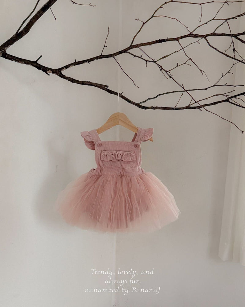 Banana J - Korean Baby Fashion - #babylifestyle - Bebe Tulle Suspender Suit - 2