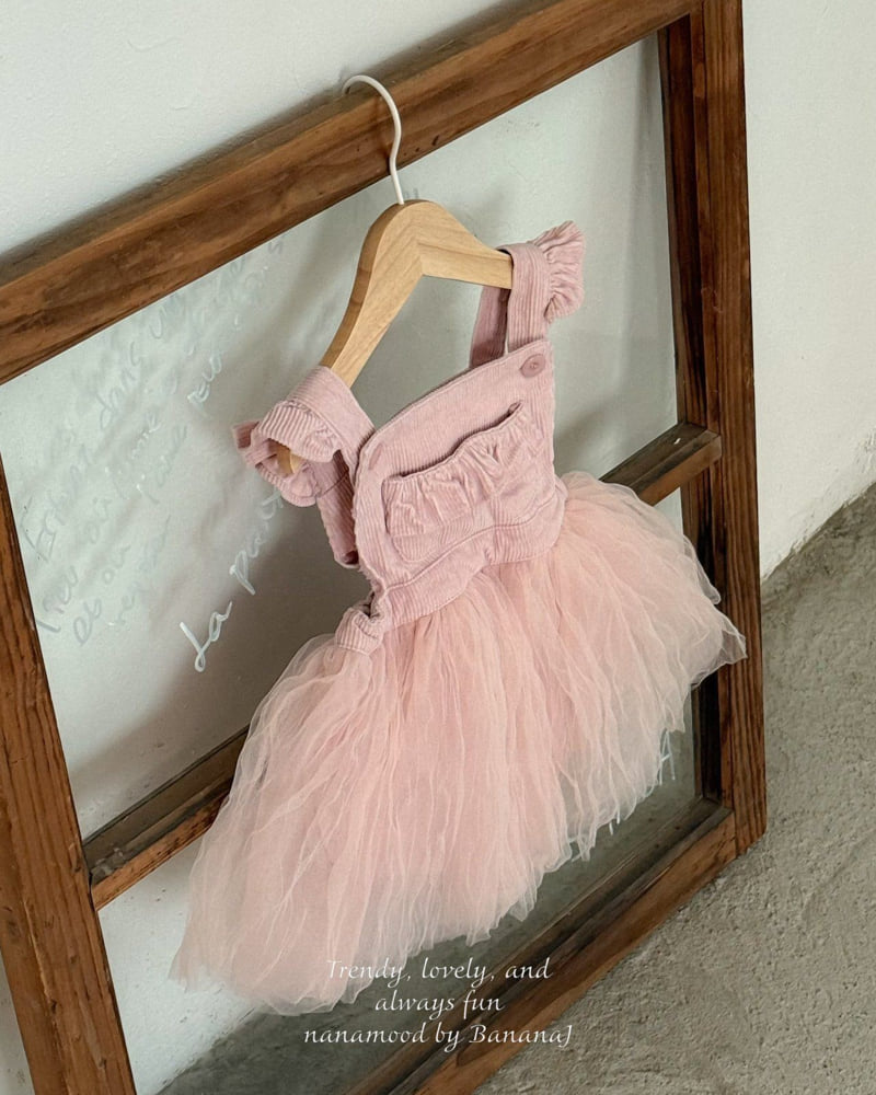 Banana J - Korean Baby Fashion - #babyoninstagram - Bebe Tulle Suspender Suit - 3