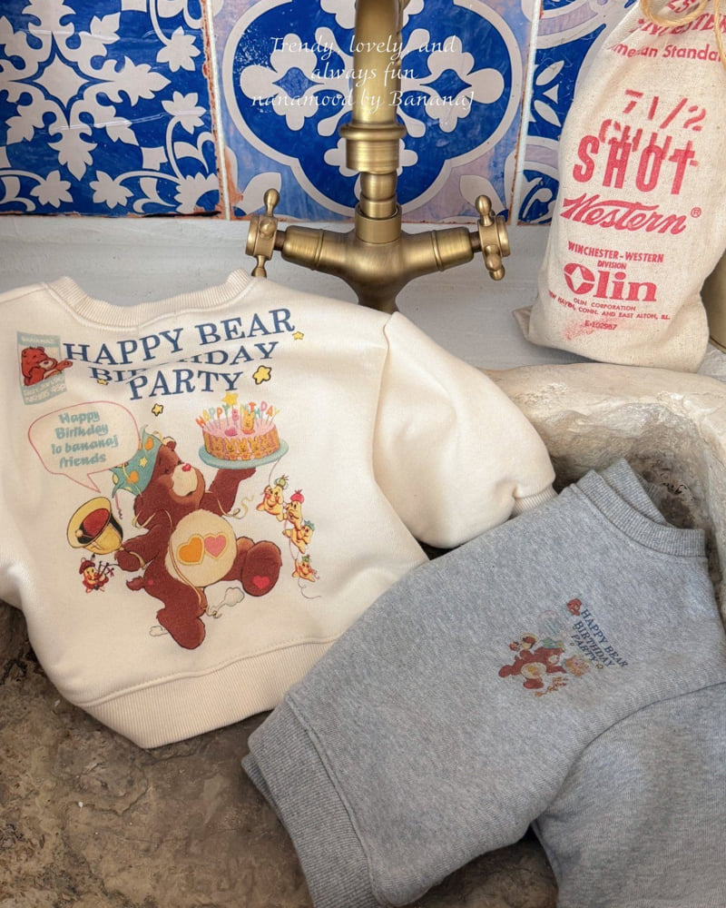 Banana J - Korean Baby Fashion - #babyoninstagram - Bebe Happy Bear Sweatshirt - 2