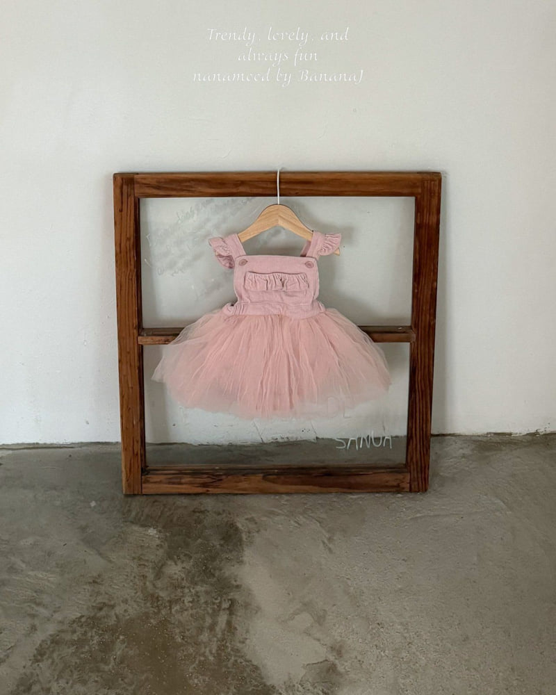 Banana J - Korean Baby Fashion - #babyoninstagram - Bebe Tulle Suspender Suit - 4