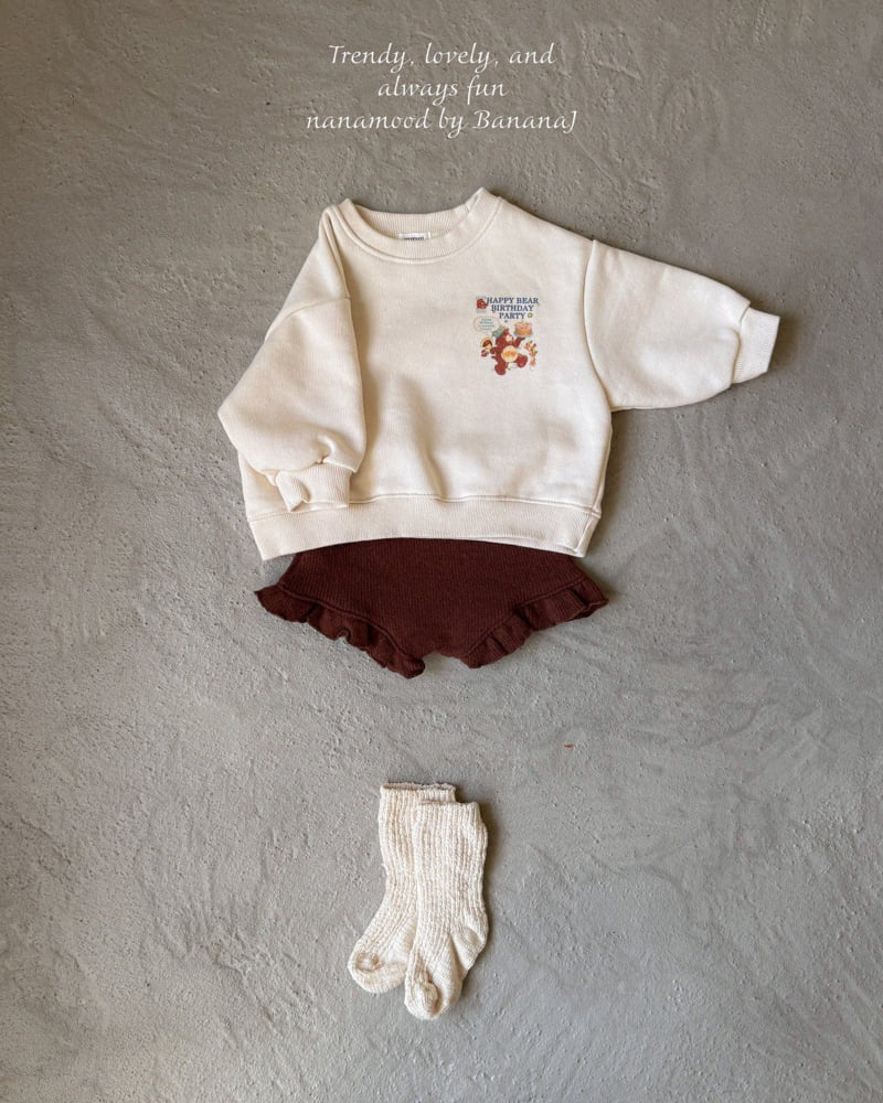 Banana J - Korean Baby Fashion - #babyootd - Bebe Happy Bear Sweatshirt - 4