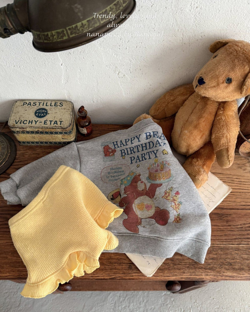 Banana J - Korean Baby Fashion - #babywear - Bebe Happy Bear Sweatshirt - 6