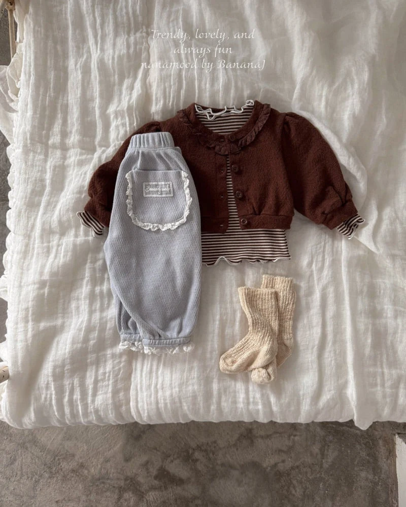 Banana J - Korean Baby Fashion - #babywear - Bebe Mocha Cardigan - 4