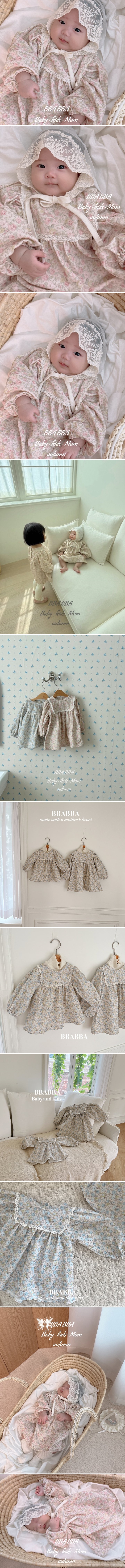 Bbabba - Korean Baby Fashion - #babyclothing - Peach Corduroy Flower One-piece (Baby)
