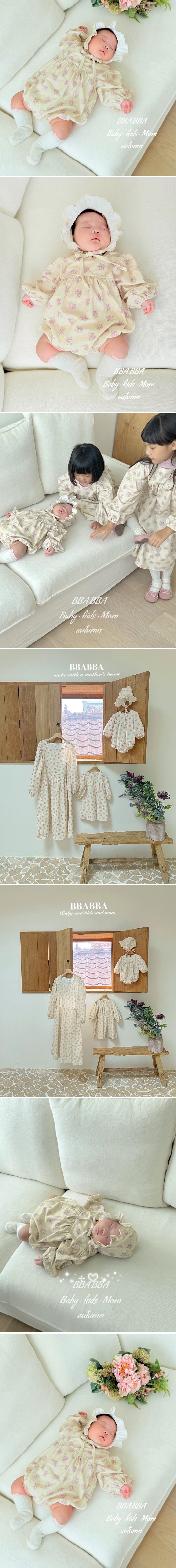 Bbabba - Korean Baby Fashion - #babylifestyle - Bella Flower Suit Bonnet Set