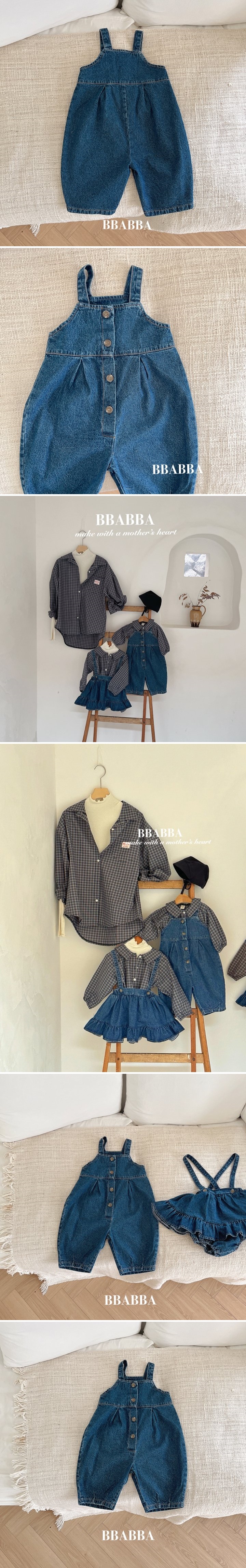 Bbabba - Korean Baby Fashion - #onlinebabyboutique - Dudu Denim Long Suspender (Baby)