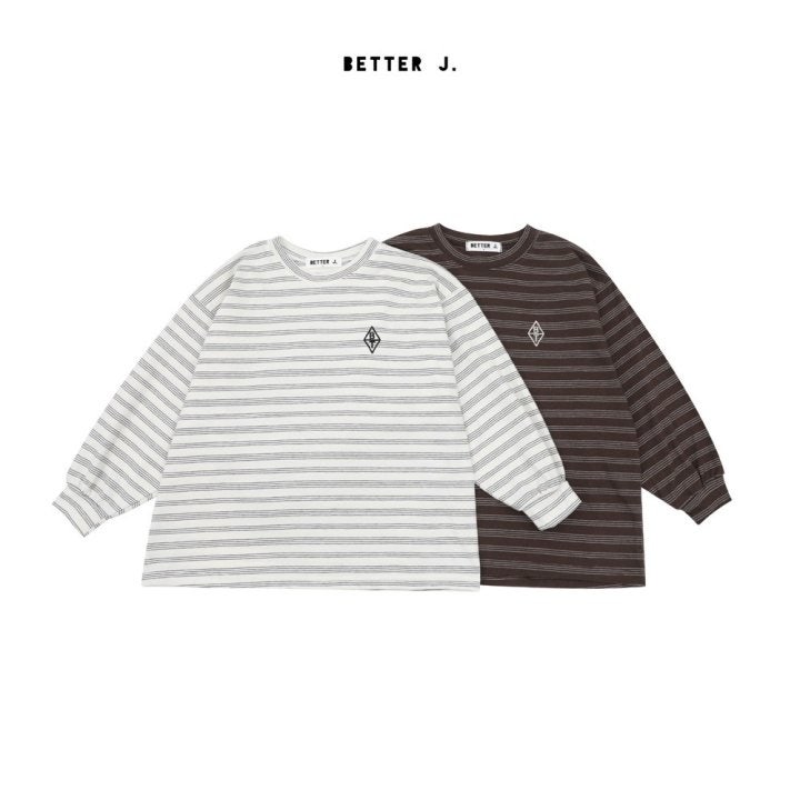 Better j - Korean Children Fashion - #minifashionista - Autumn Stripe Boxy Tee - 8