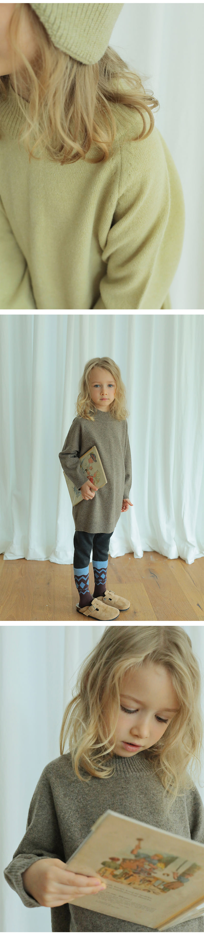 Bien A Bien - Korean Children Fashion - #magicofchildhood - Reya Long Knit Pullover - 3