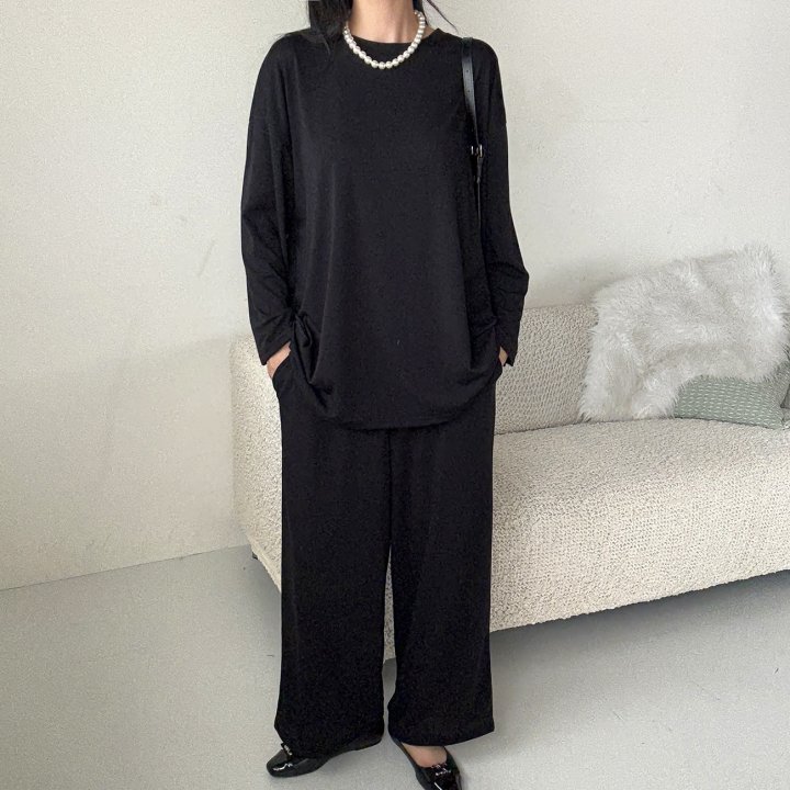 Bignarae - Korean Women Fashion - #momslook - Span Round Pocket Set - 2