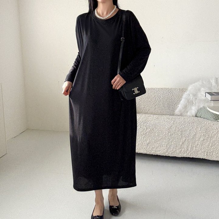 Bignarae - Korean Women Fashion - #momslook - Span Solid Round One-piece - 12