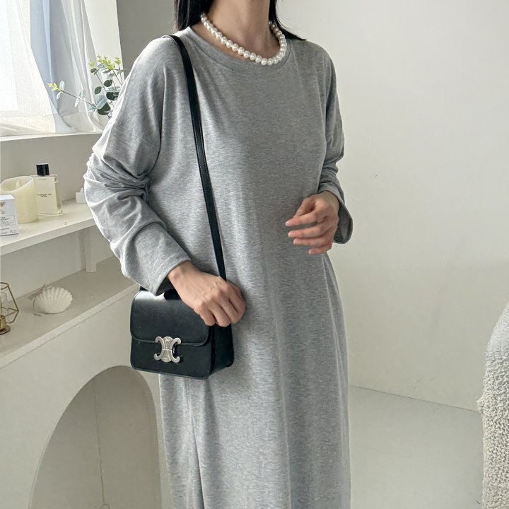 Bignarae - Korean Women Fashion - #momslook - Span Solid Round One-piece - 2