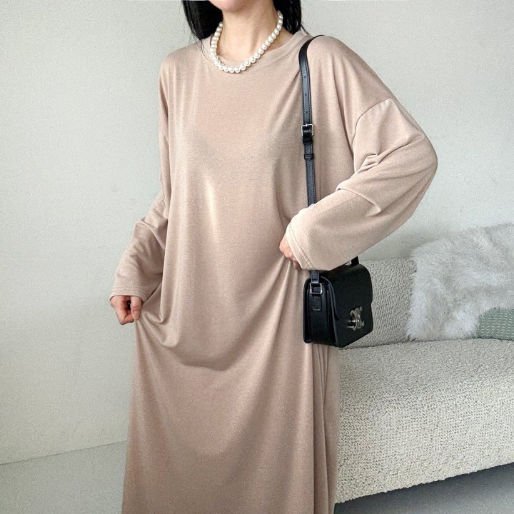 Bignarae - Korean Women Fashion - #momslook - Span Solid Round One-piece - 6