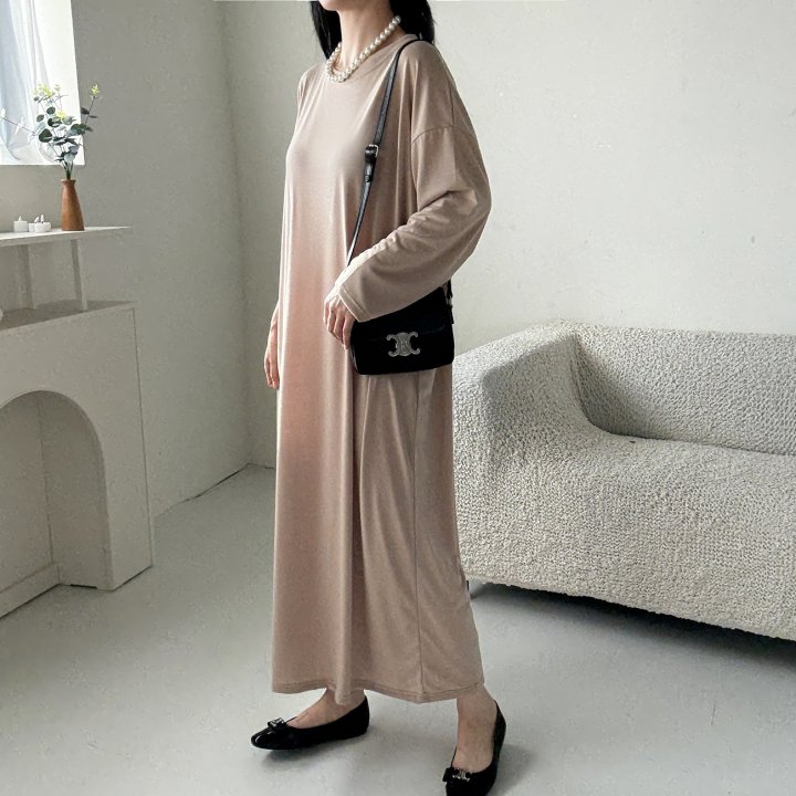 Bignarae - Korean Women Fashion - #momslook - Span Solid Round One-piece - 8