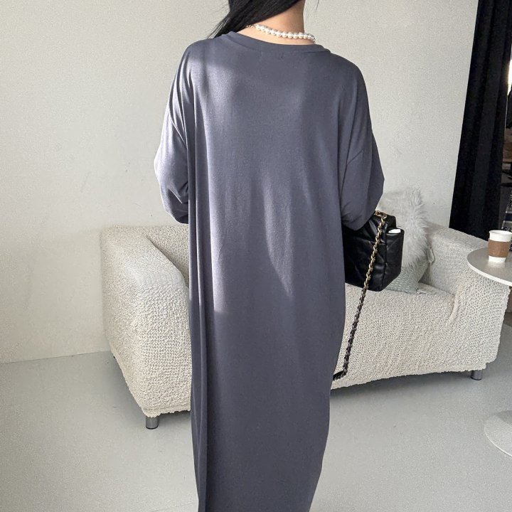 Bignarae - Korean Women Fashion - #momslook - Span Solid V-Neck One-piece - 10