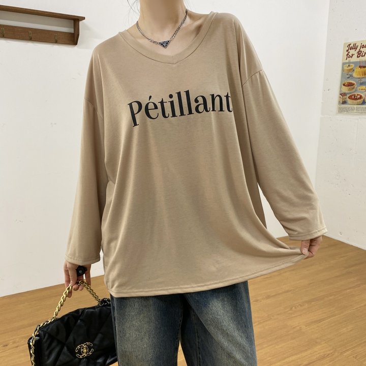 Bignarae - Korean Women Fashion - #momslook - Span Petillant V-Neck Tee - 6