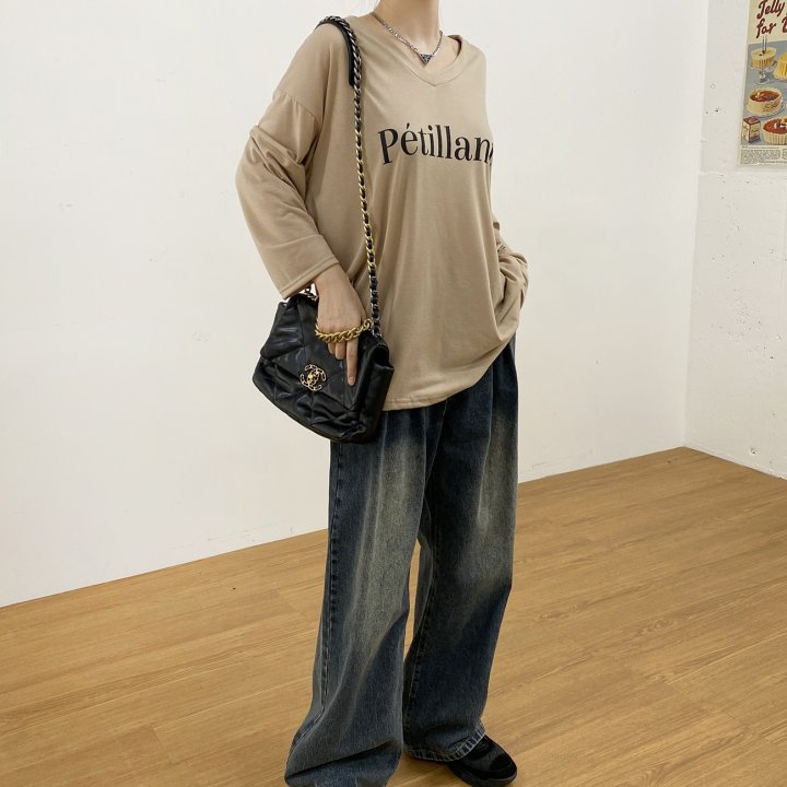 Bignarae - Korean Women Fashion - #momslook - Span Petillant V-Neck Tee - 7