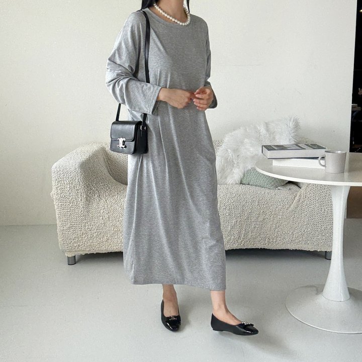 Bignarae - Korean Women Fashion - #womensfashion - Span Solid Round One-piece - 3