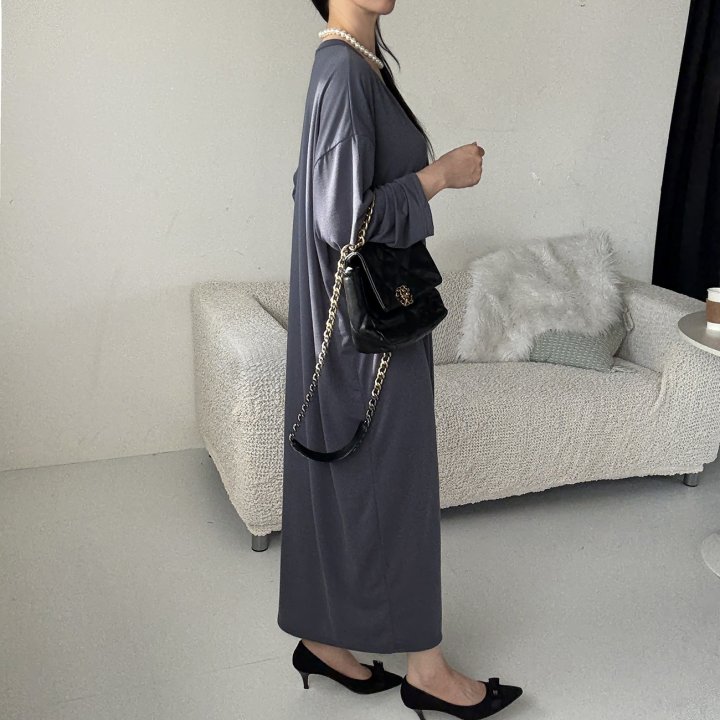Bignarae - Korean Women Fashion - #womensfashion - Span Solid V-Neck One-piece - 6