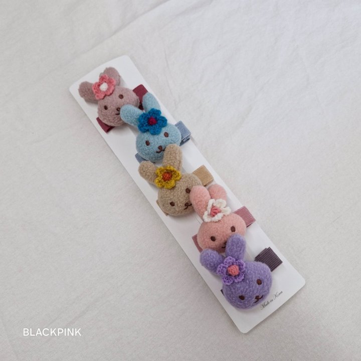 Black Pink - Korean Children Fashion - #Kfashion4kids - Fluffy Bunny Set (set of 5)