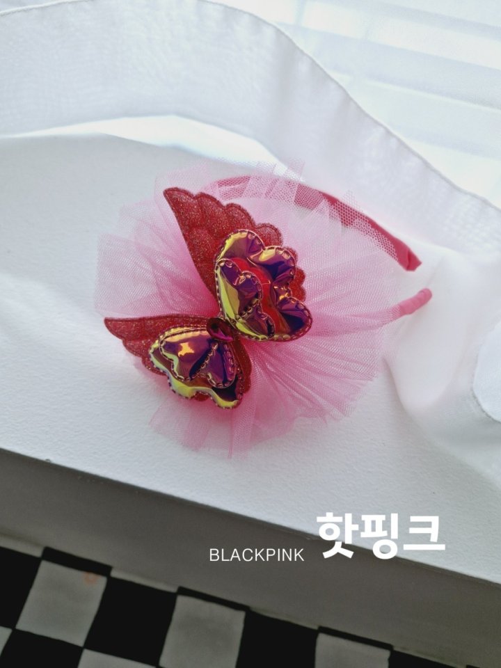 Black Pink - Korean Children Fashion - #kidzfashiontrend - Butterfly Shiny Headband - 4
