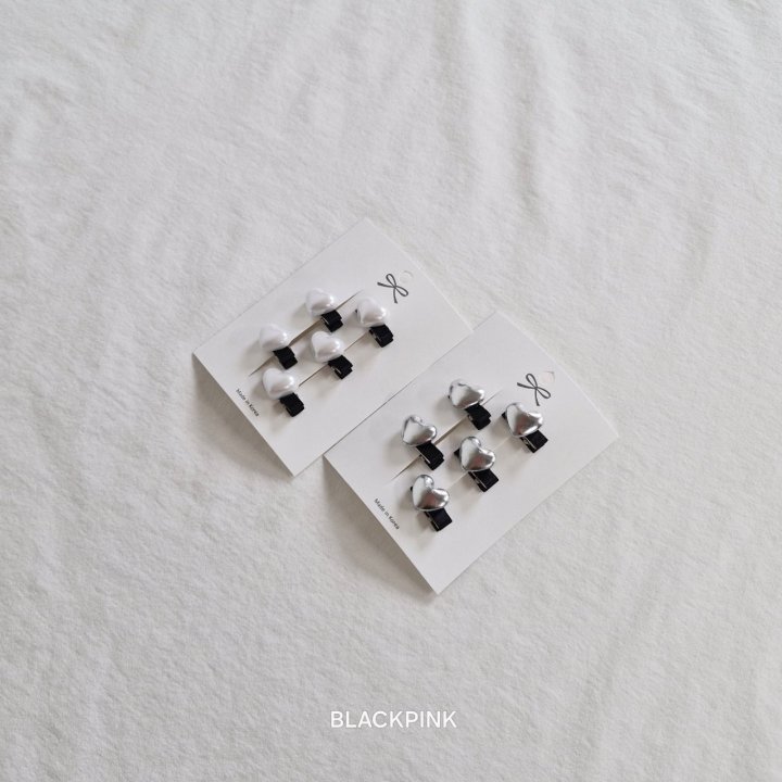 Black Pink - Korean Children Fashion - #Kfashion4kids - Heart Mini Hair Clip Set - 3