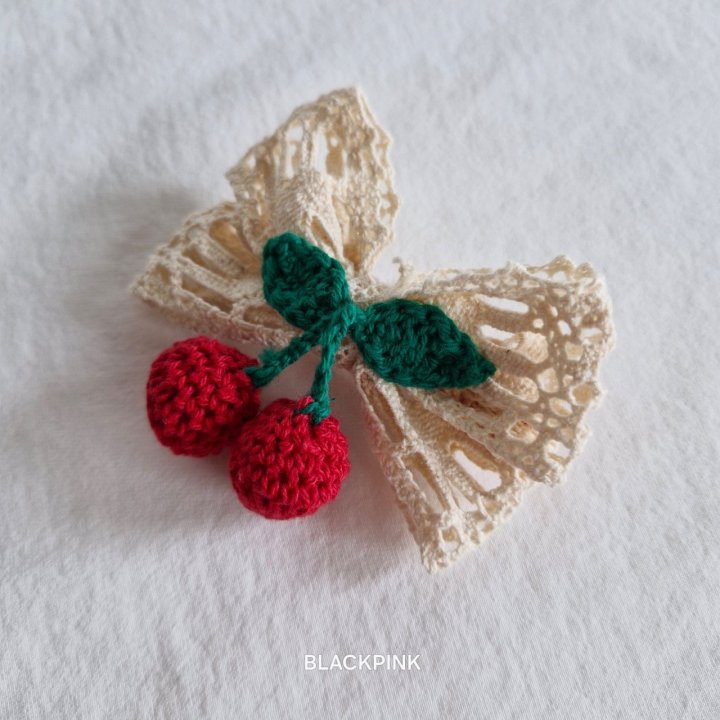 Black Pink - Korean Children Fashion - #Kfashion4kids - Cherry Ribbon Hair Clip - 5