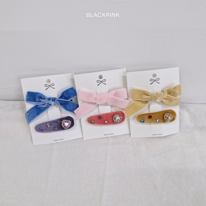 Black Pink - Korean Children Fashion - #kidzfashiontrend - Velvet Ribbon Cubic Set (set of 2) - 4