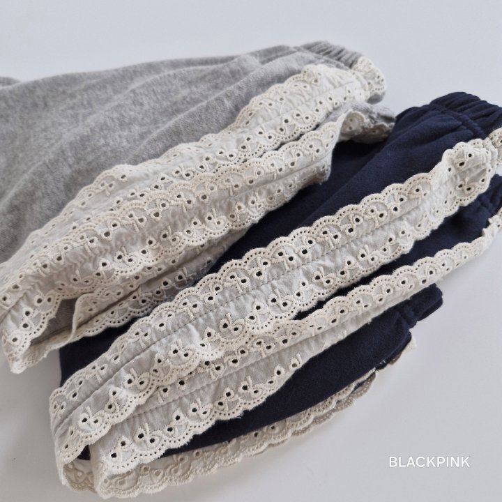 Black Pink - Korean Children Fashion - #stylishchildhood - Ribbon Lace Jogger Pants - 4