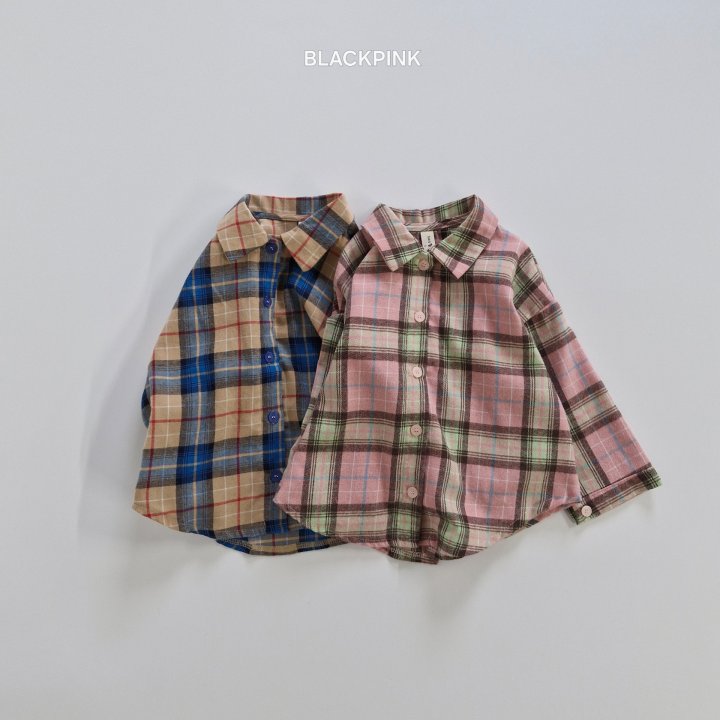 Black Pink - Korean Children Fashion - #childofig - Bright Check Shirt - 2