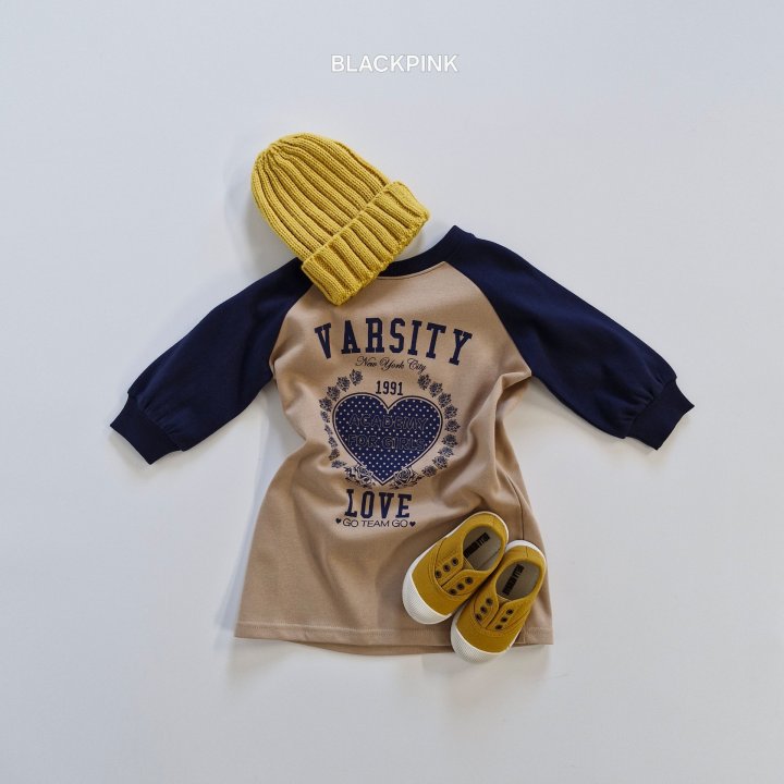 Black Pink - Korean Children Fashion - #childofig - Heart Raglan One-piece - 7