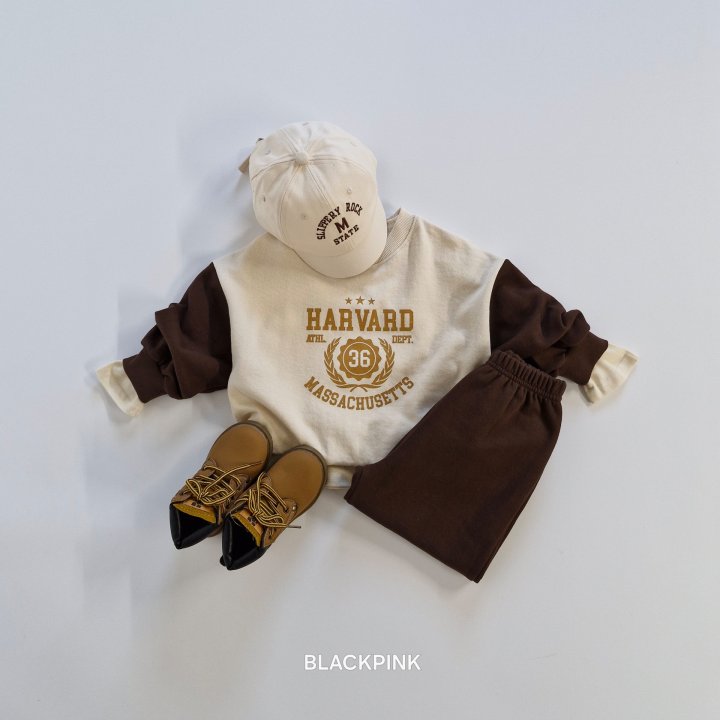 Black Pink - Korean Children Fashion - #childofig - Harvard Raglan Sweatshirt - 5