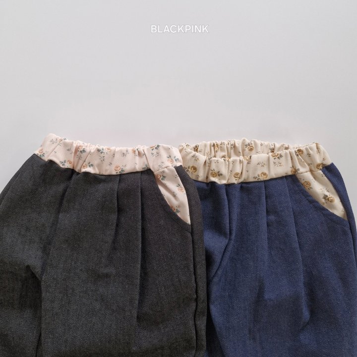 Black Pink - Korean Children Fashion - #childofig - Floral Jeans - 3