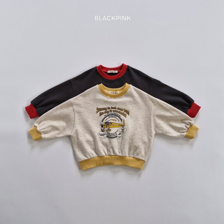 Black Pink - Korean Children Fashion - #childofig - Airplane Sweatshirt - 2