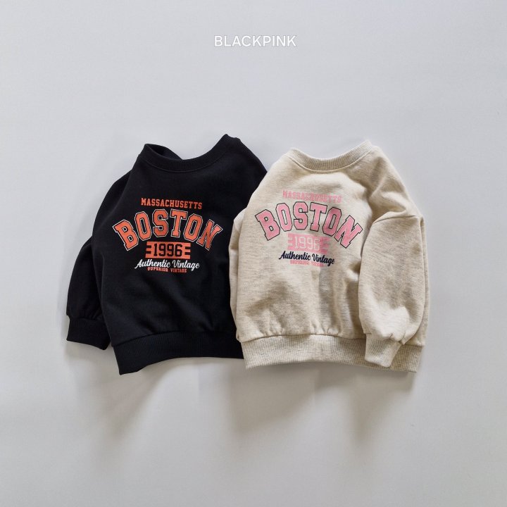 Black Pink - Korean Children Fashion - #childofig - Boston Sweatshirt