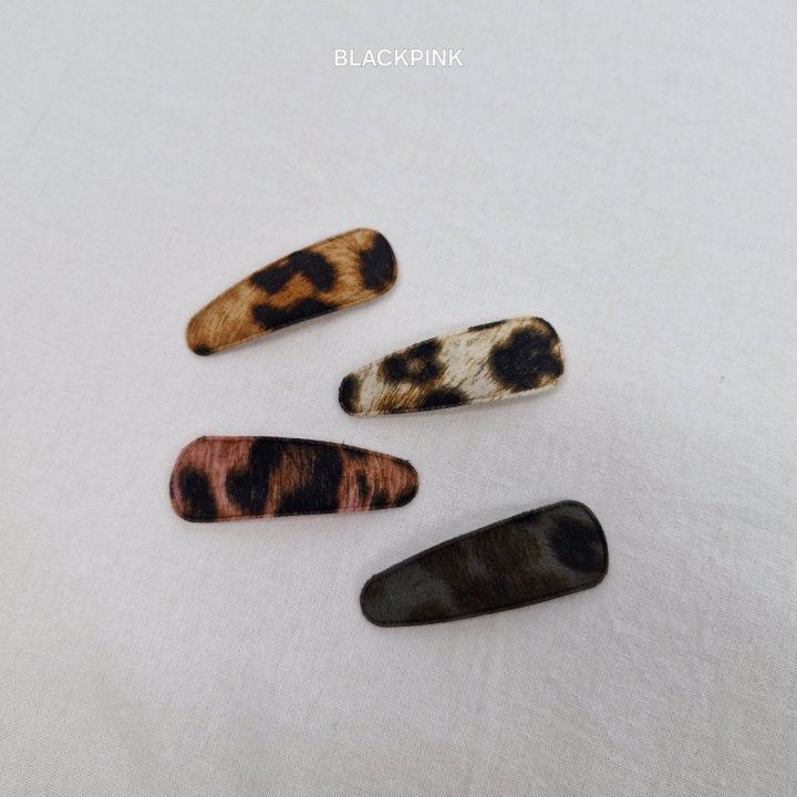 Black Pink - Korean Children Fashion - #stylishchildhood - Leopard Snap Clip (set of 4) - 4