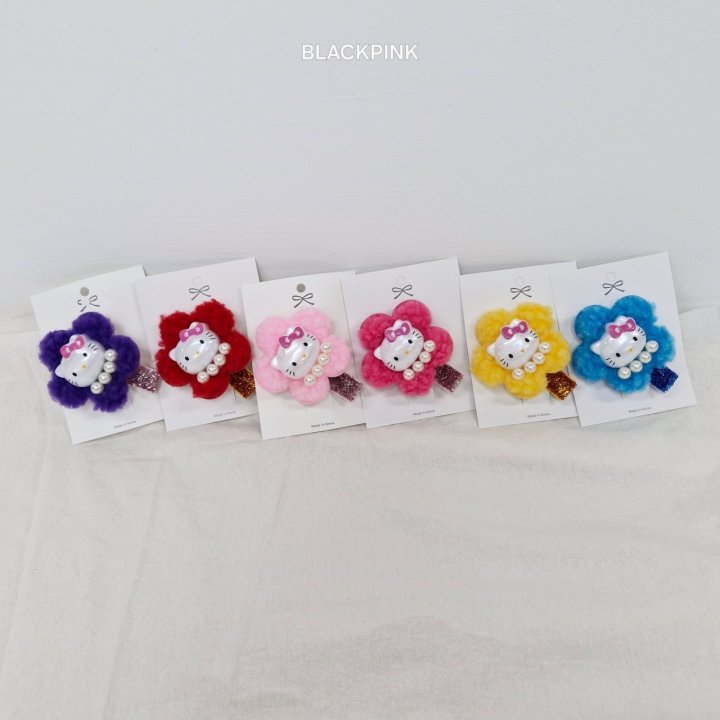 Black Pink - Korean Children Fashion - #childofig - Kitty Fluffy Hair Clip - 3